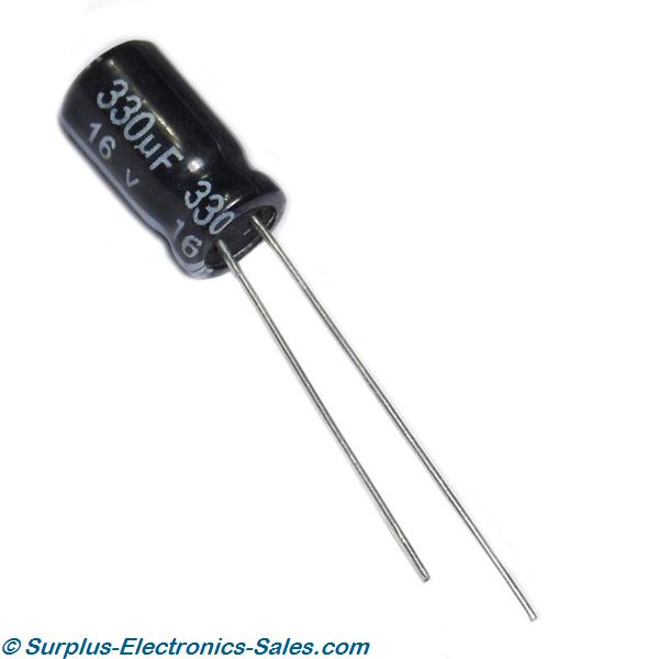 330uF 16V Radial Electrolytic Capacitor - Click Image to Close